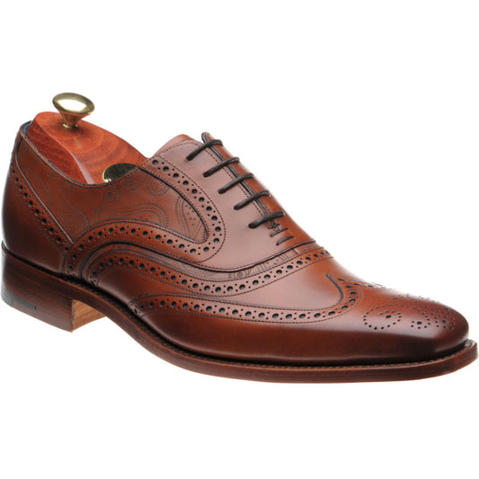Product image for Barker McClean in rosewood calf and paisley laser