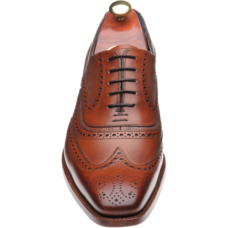Product image for Barker McClean in rosewood calf and paisley laser
