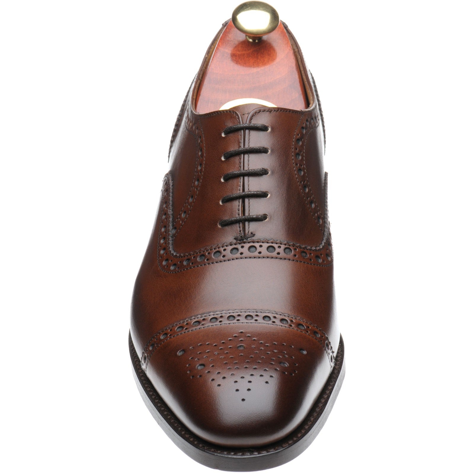 Product image for Barker Mirfield mens semi-brogues in dark walnut calf (second)