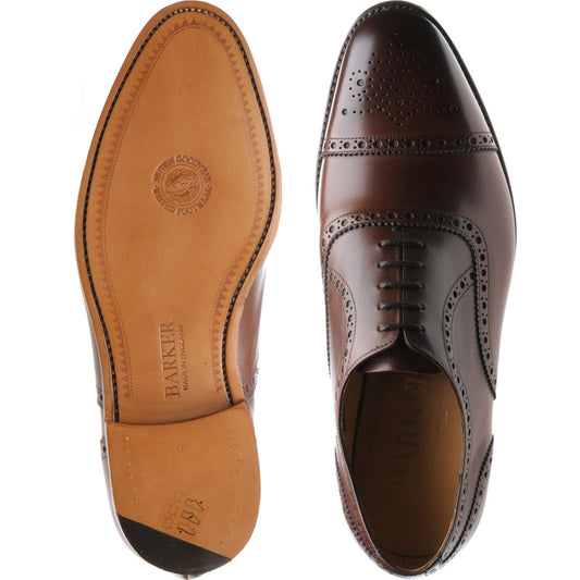 Product image for Barker Mirfield mens semi-brogues in dark walnut calf (second)