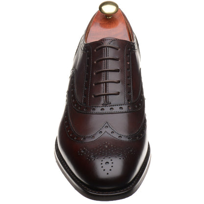 Product image for Barker Ossett mens rubber-soled brogues in chestnut calf