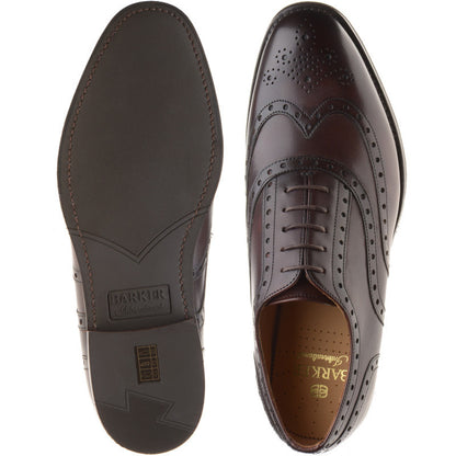 Product image for Barker Ossett mens rubber-soled brogues in chestnut calf