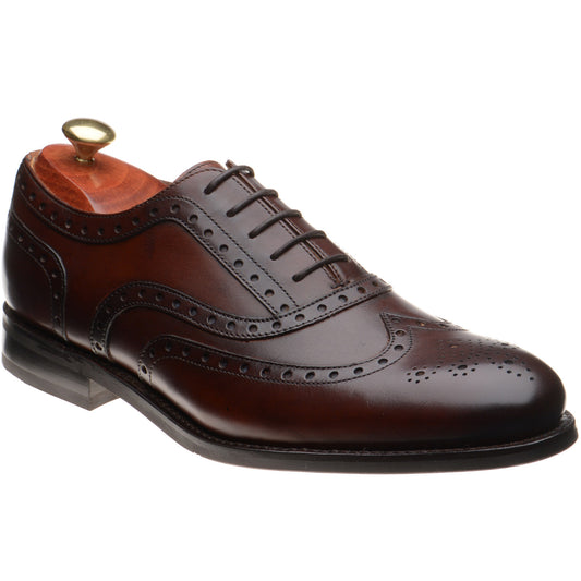 Product image for Barker Ossett mens rubber-soled brogues in walnut calf
