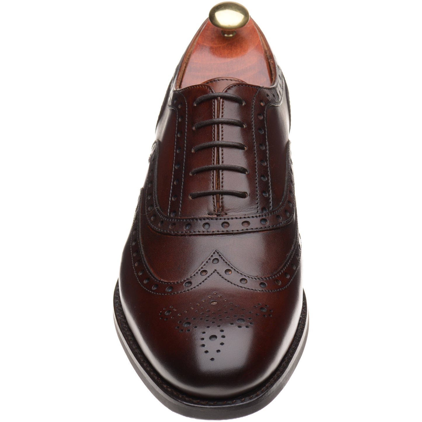 Product image for Barker Ossett mens rubber-soled brogues in walnut calf