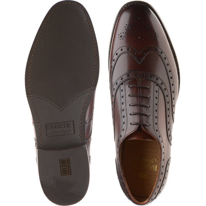 Product image for Barker Ossett mens rubber-soled brogues in walnut calf