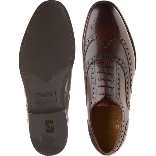 Product image for Barker Ossett mens rubber-soled brogues in walnut calf
