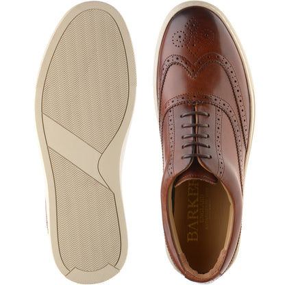 Product image for Barker Owen mens rubber-soled brogues in walnut calf
