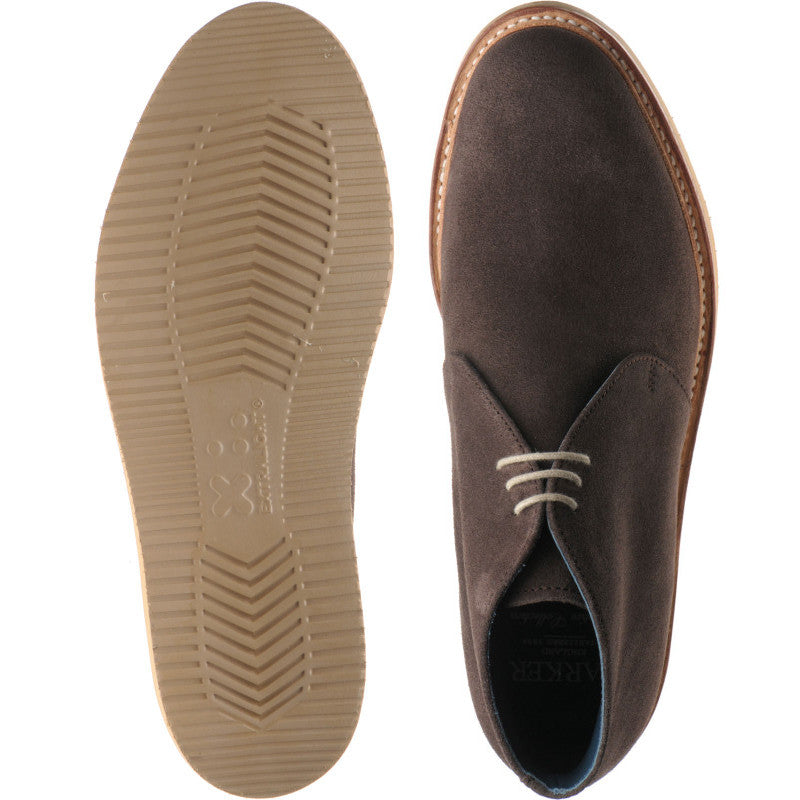 Product image for Barker Ted mens rubber-soled Chukka boots in dark brown suede