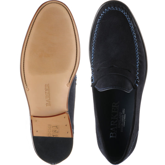 Product image for Barker William in dark navy suede blue stitch