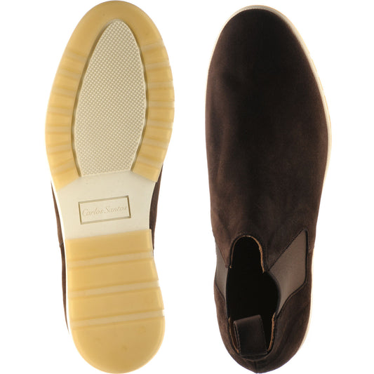 Product image for Carlos Santos 1464 mens rubber-soled boots in brown suede
