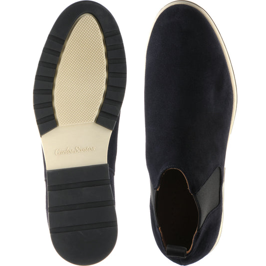 Product image for Carlos Santos 1464 mens rubber-soled boots in navy suede