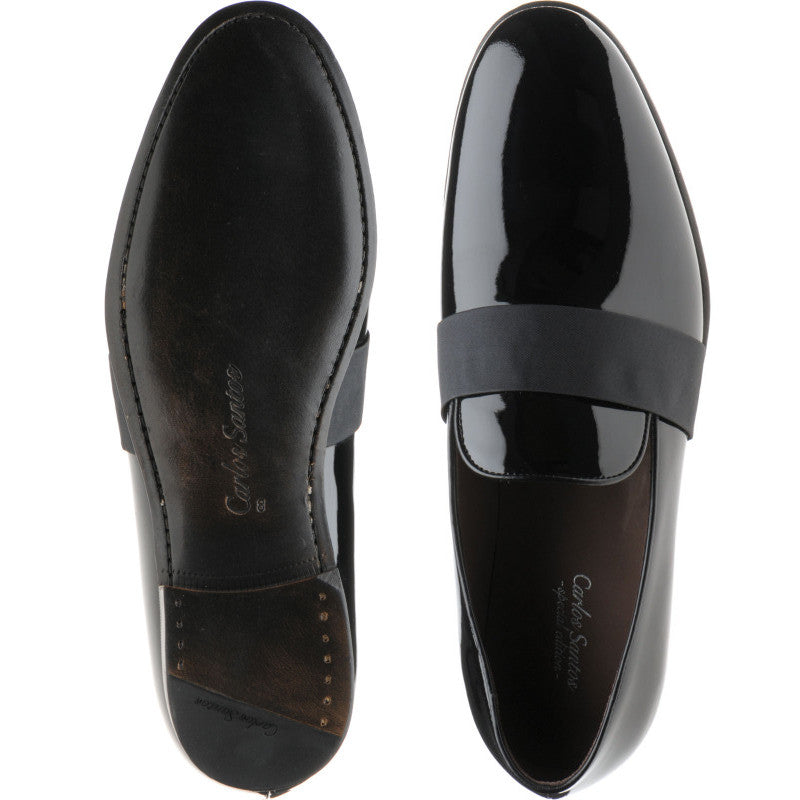 Product image for Carlos Santos 9110 Dark sole mens loafers in black patent