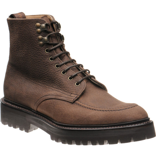 Product image for Cheaney Brixton M mens rubber-soled Derby shoes in brown nubuck grain