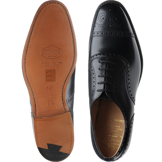 Product image for Church Diplomat mens semi-brogues in black calf
