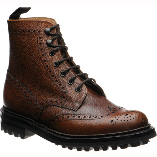 Product image for Church McFarlane LW mens rubber-soled brogue boots in walnut highland grain