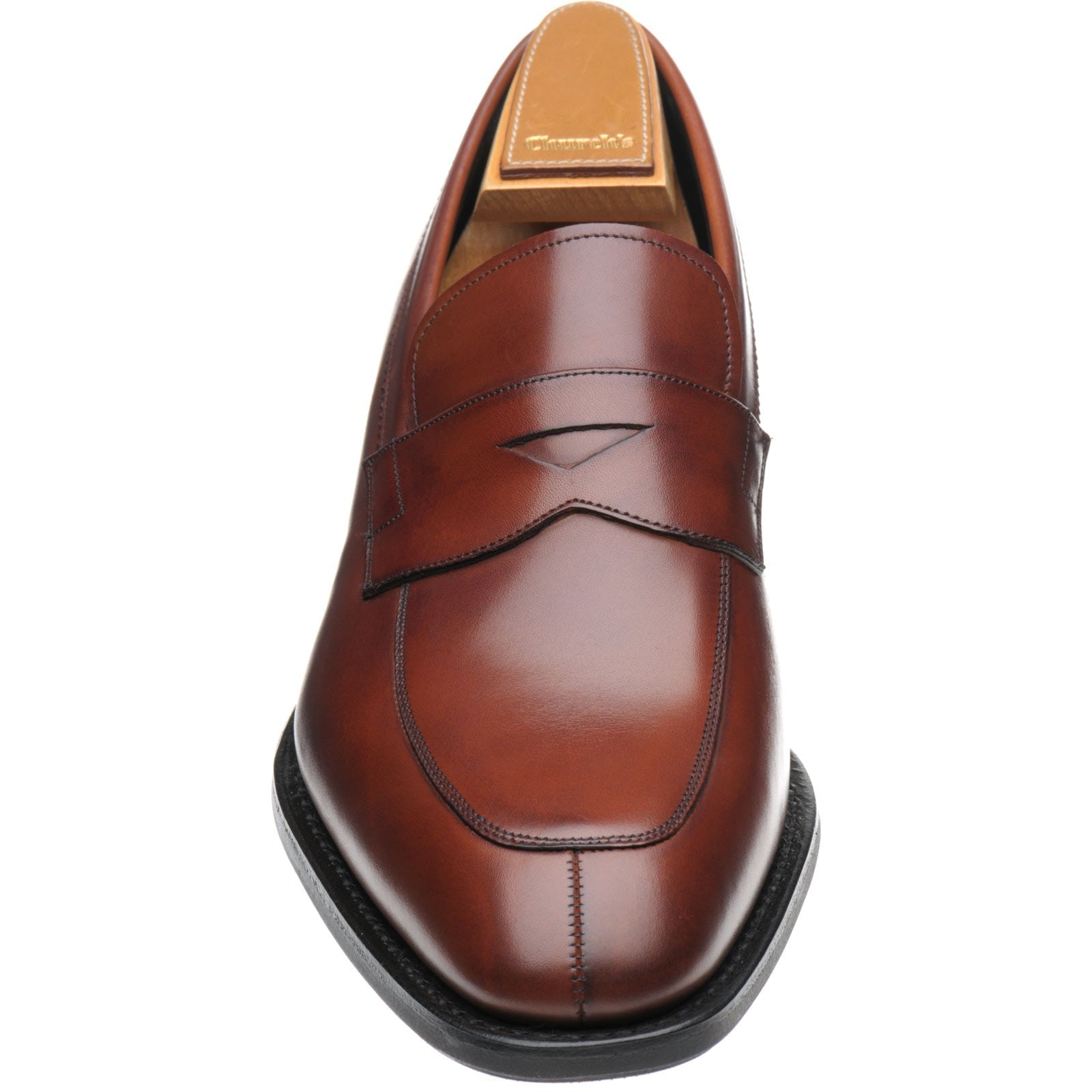 Church Parham mens rubber-soled loafers in brandy calf – Herring Shoes