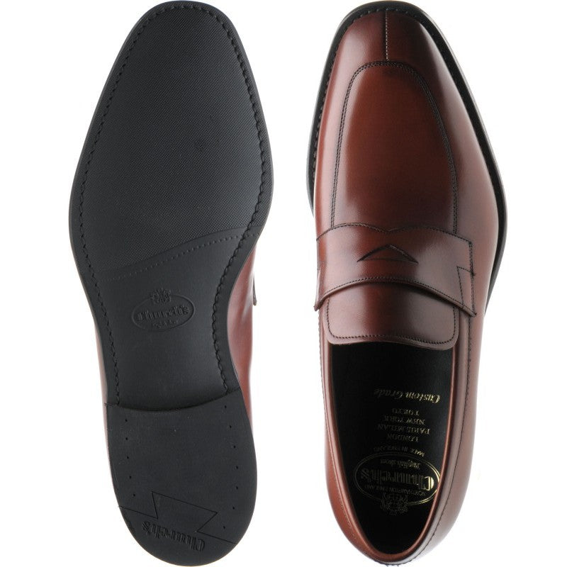 Product image for Church Parham mens rubber-soled loafers in brandy calf