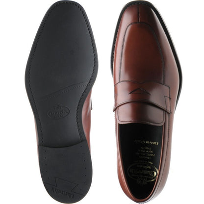 Product image for Church Parham mens rubber-soled loafers in brandy calf
