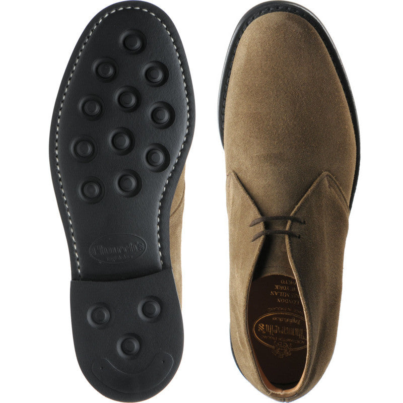 Product image for Church Ryder III Lightweight mens rubber-soled Chukka boots in mud suede