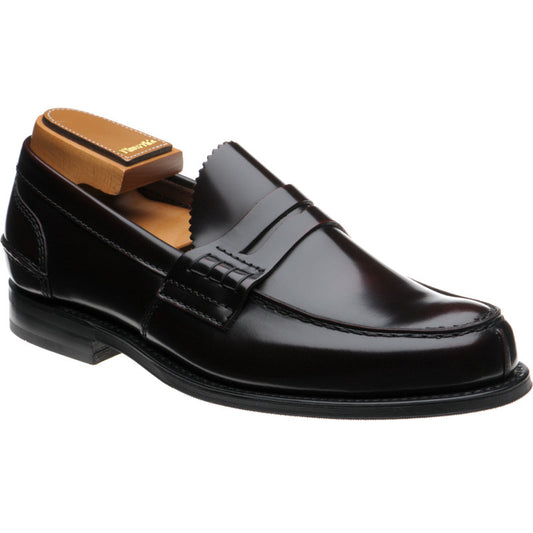 Product image for Church Tunbridge R mens rubber-soled loafers in burgundy