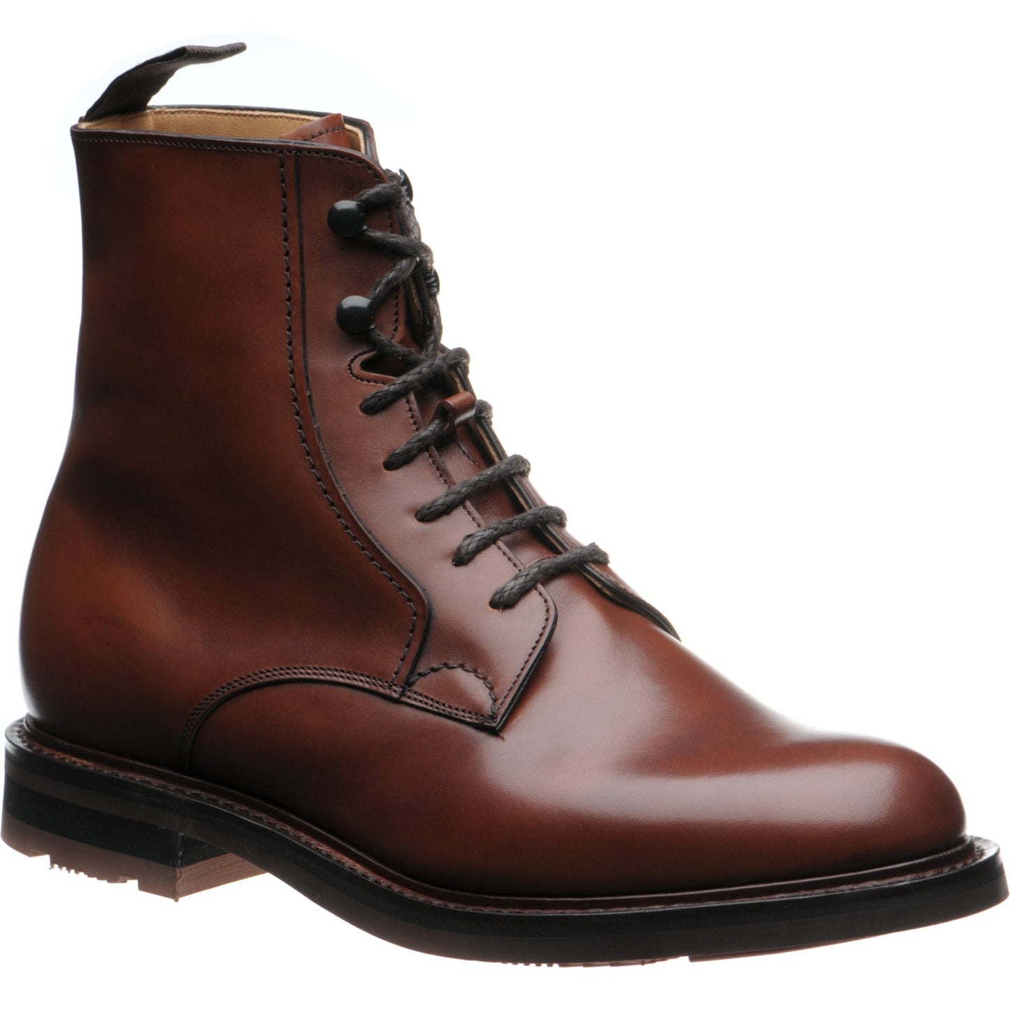 Church Wootton mens rubber-soled boots in brandy calf – Herring Shoes