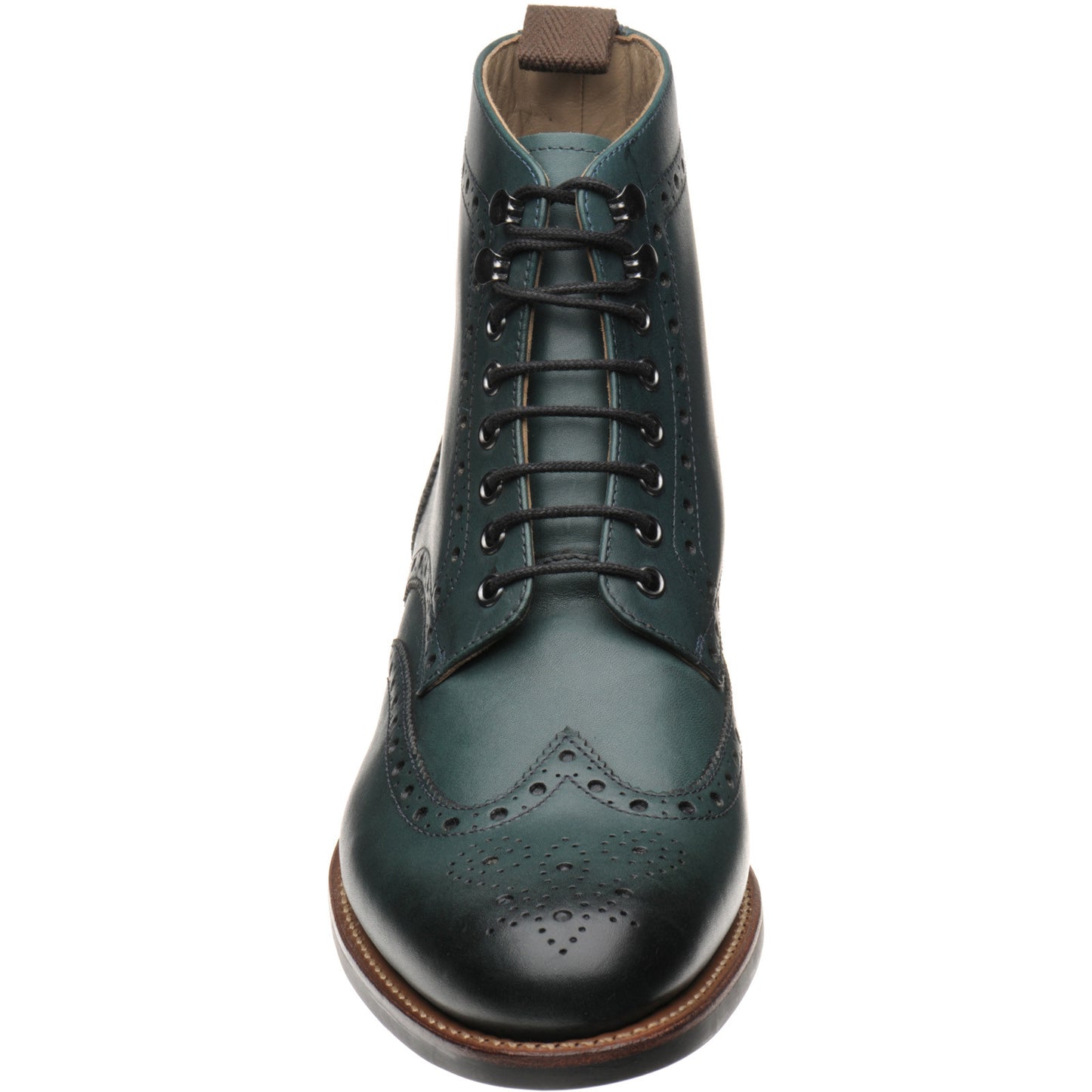Product image for Herring Ambleside II Rubber mens rubber-soled brogue boots in emerald