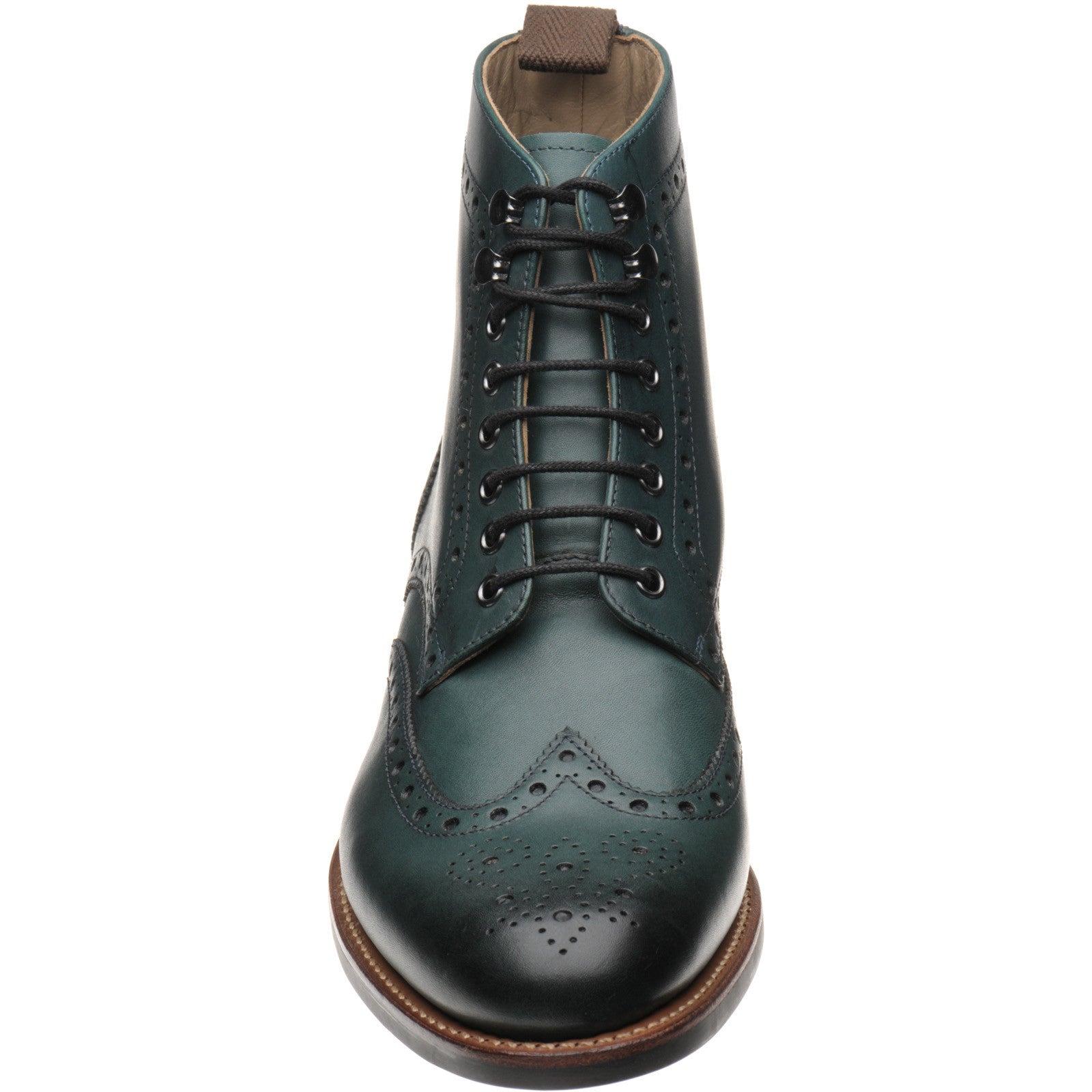 Product image for Herring Ambleside II Rubber mens rubber-soled brogue boots in emerald