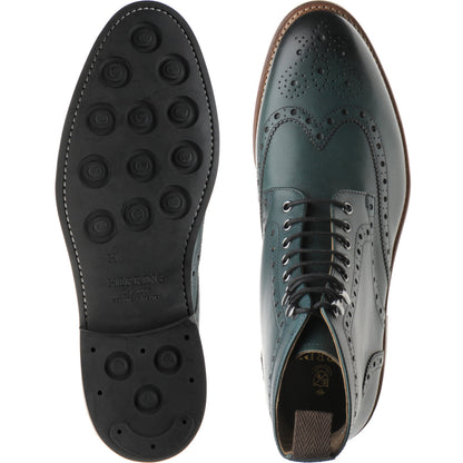 Product image for Herring Ambleside II Rubber mens rubber-soled brogue boots in emerald