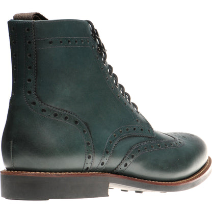 Product image for Herring Ambleside II Rubber mens rubber-soled brogue boots in emerald