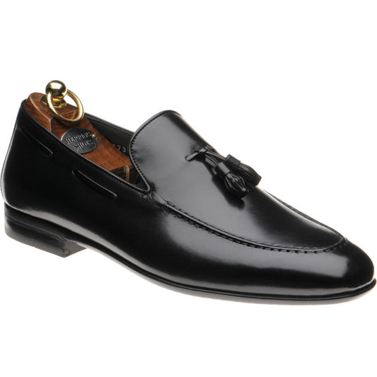 Product image for Herring Andalusia mens rubber-soled tasselled loafers in black calf