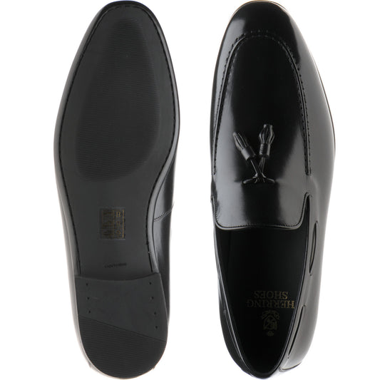 Product image for Herring Andalusia mens rubber-soled tasselled loafers in black calf