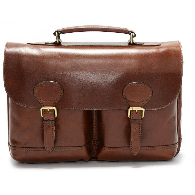Product image for Herring Archway Briefcase in brandy calf