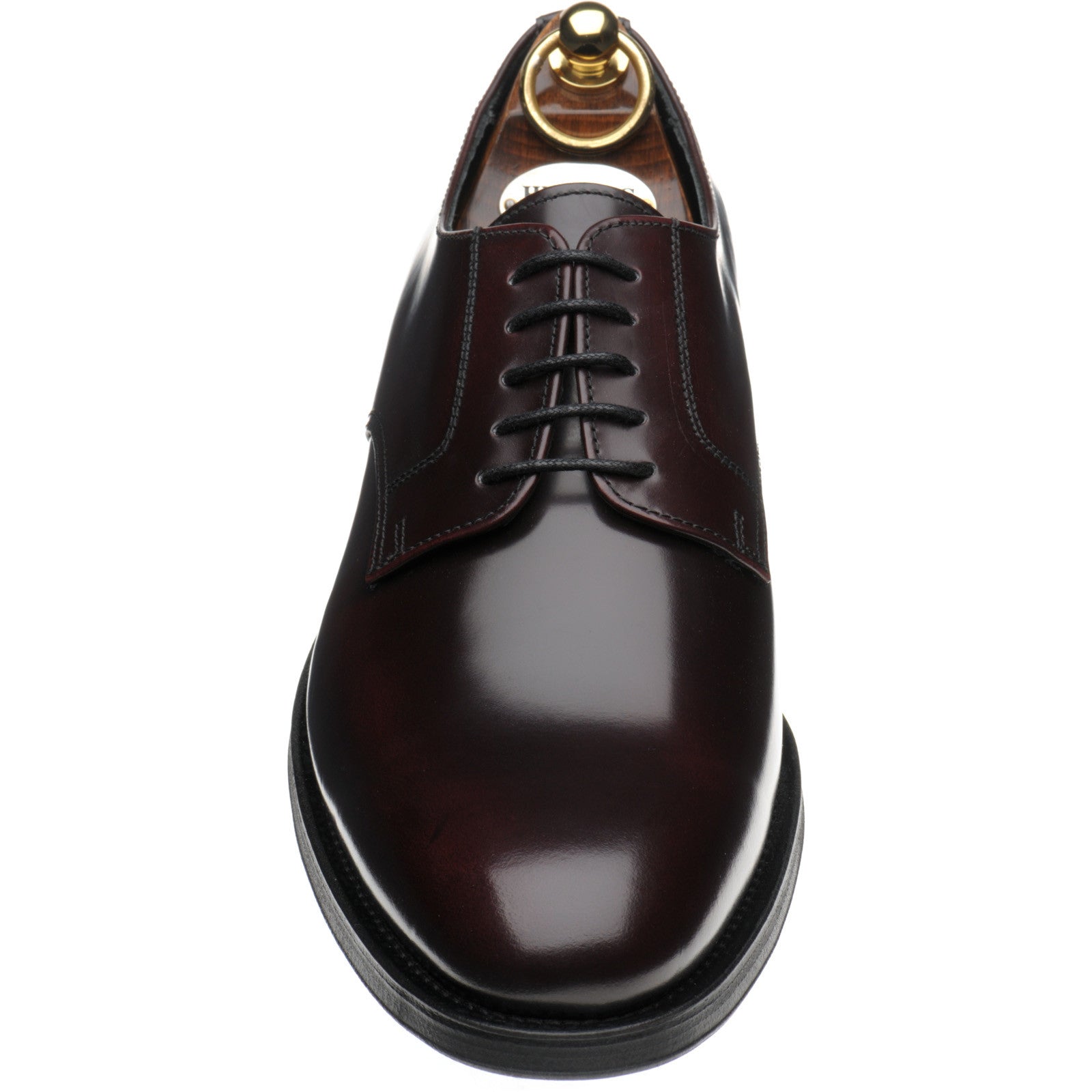Product image for Herring Arundel mens rubber-soled Derby shoes in burgundy polished (second)