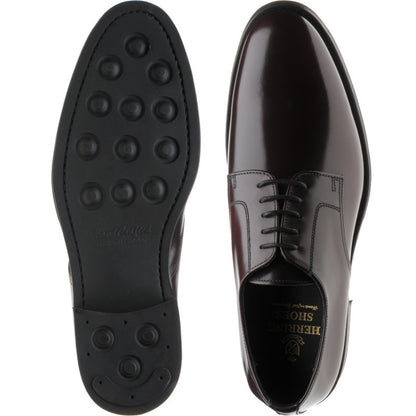 Product image for Herring Arundel mens rubber-soled Derby shoes in burgundy polished
