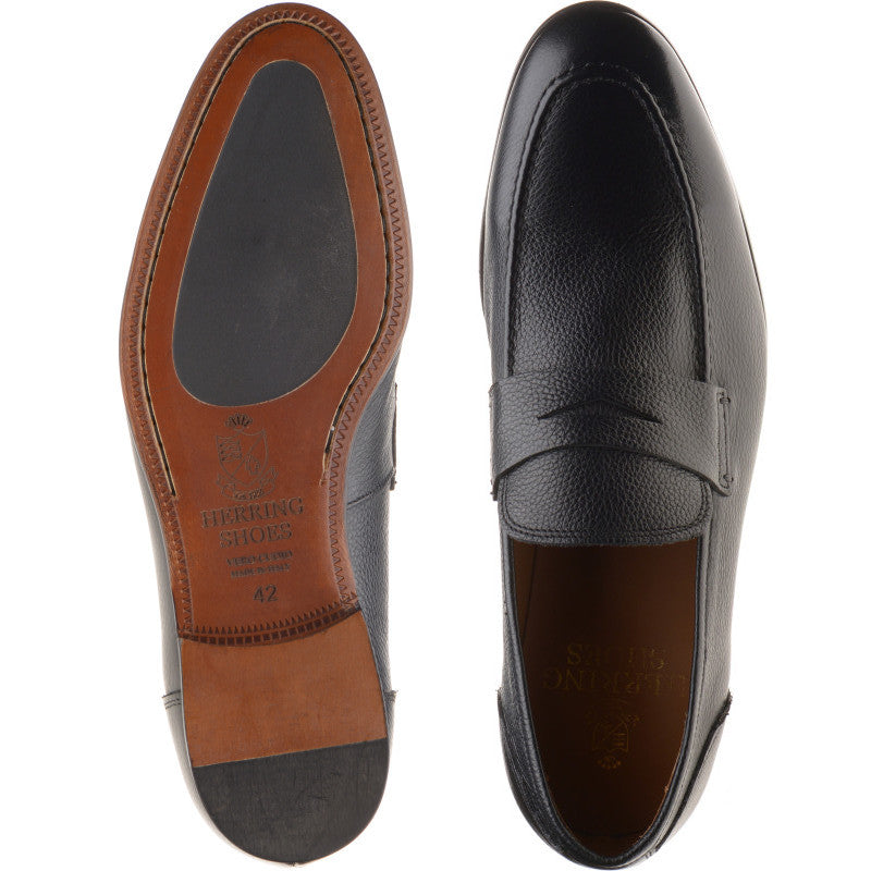 Product image for Herring Barbato mens hybrid-soled loafers in black grain