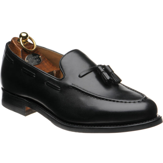 Product image for Herring Barcelona Rubber mens hybrid-soled loafers in black calf
