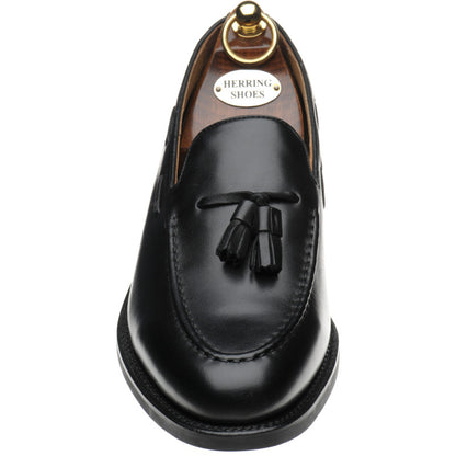 Product image for Herring Barcelona Rubber mens hybrid-soled loafers in black calf
