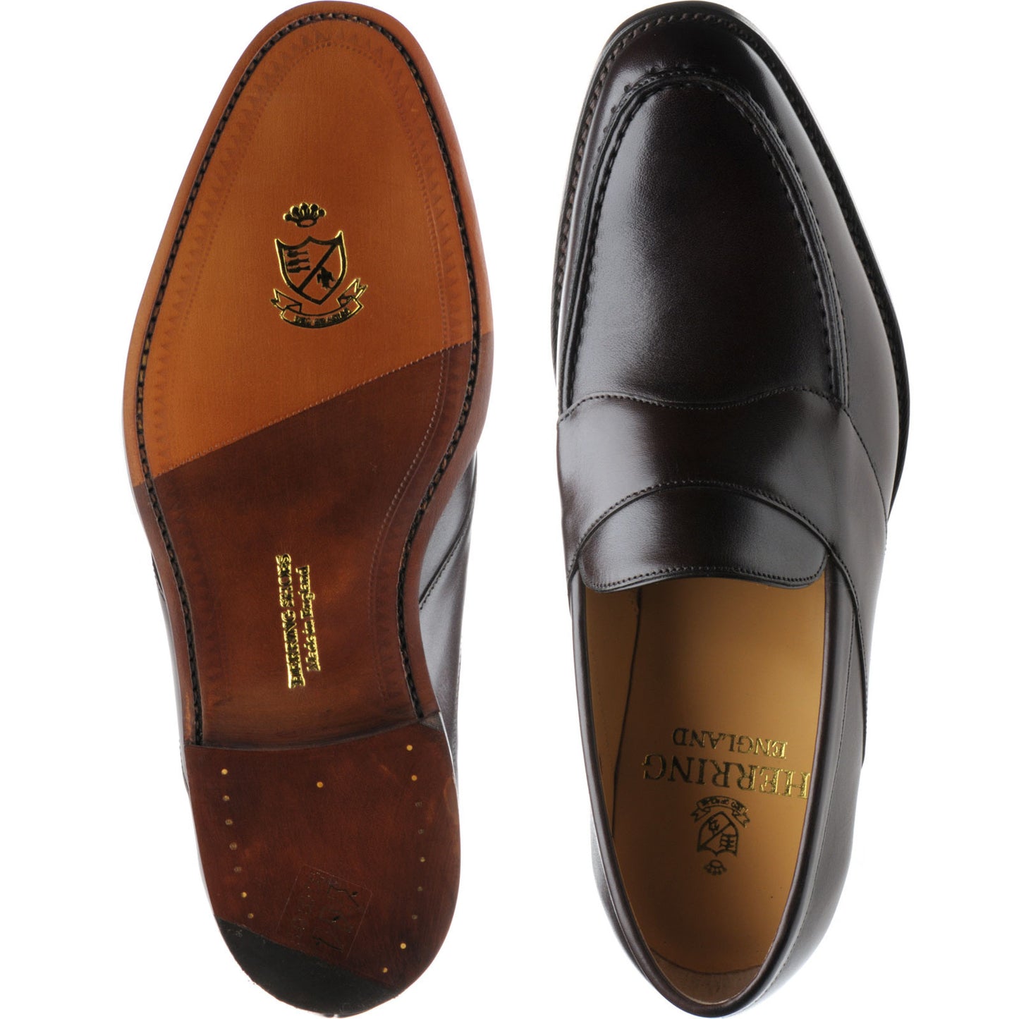 Product image for Herring Barnaby mens loafers in dark walnut (second)