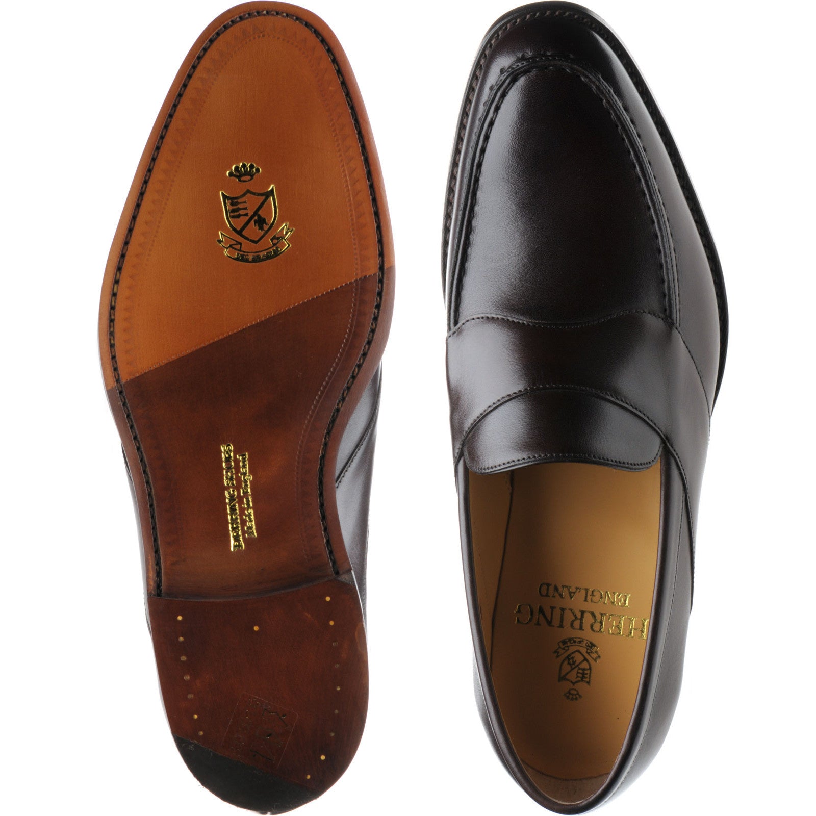 Product image for Herring Barnaby mens loafers in dark walnut (second)