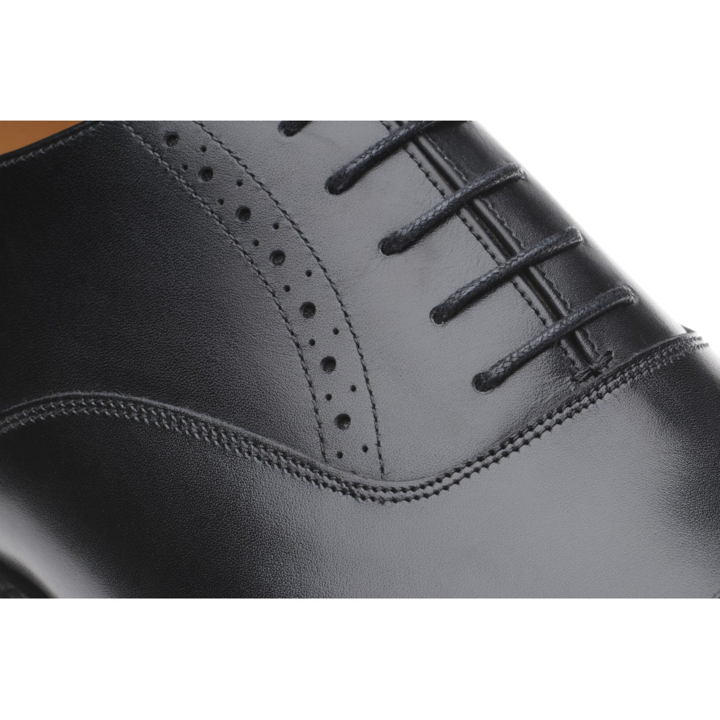 Product image for Herring Belgravia mens semi-brogues in black calf (second)