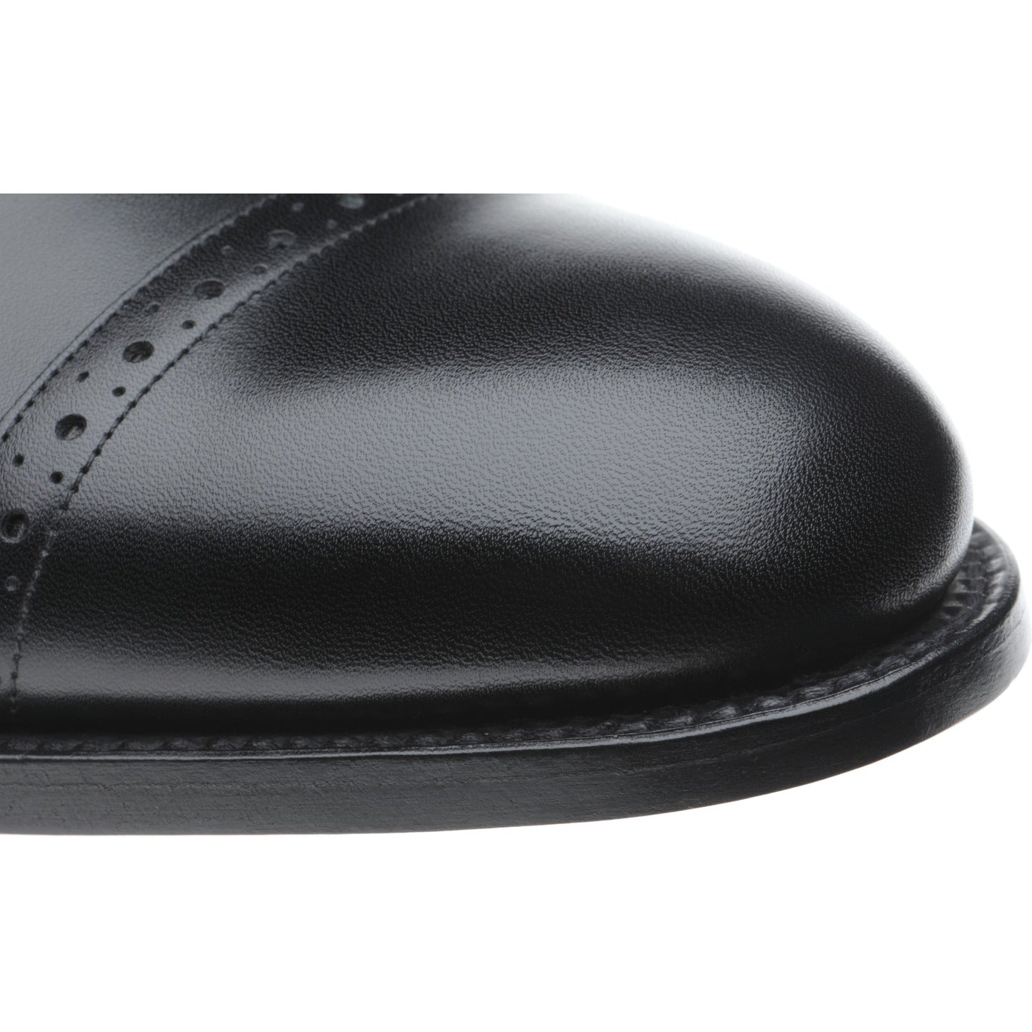 Product image for Herring Belgravia mens semi-brogues in black calf (second)