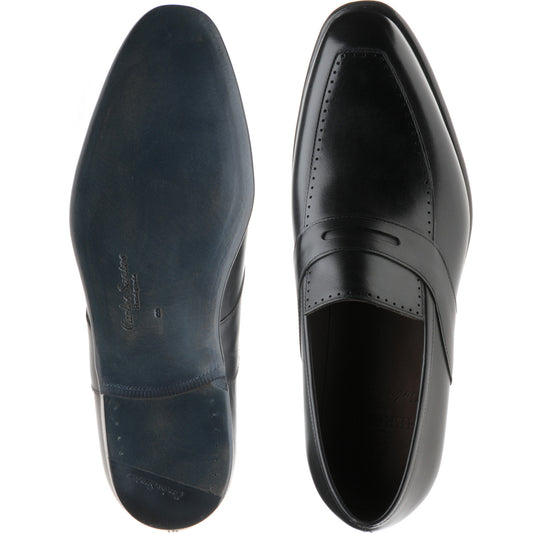 Product image for Herring Belmont mens loafers in black calf
