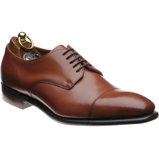 Product image for Herring Boothroyd mens rubber-soled Derby shoes in conker calf