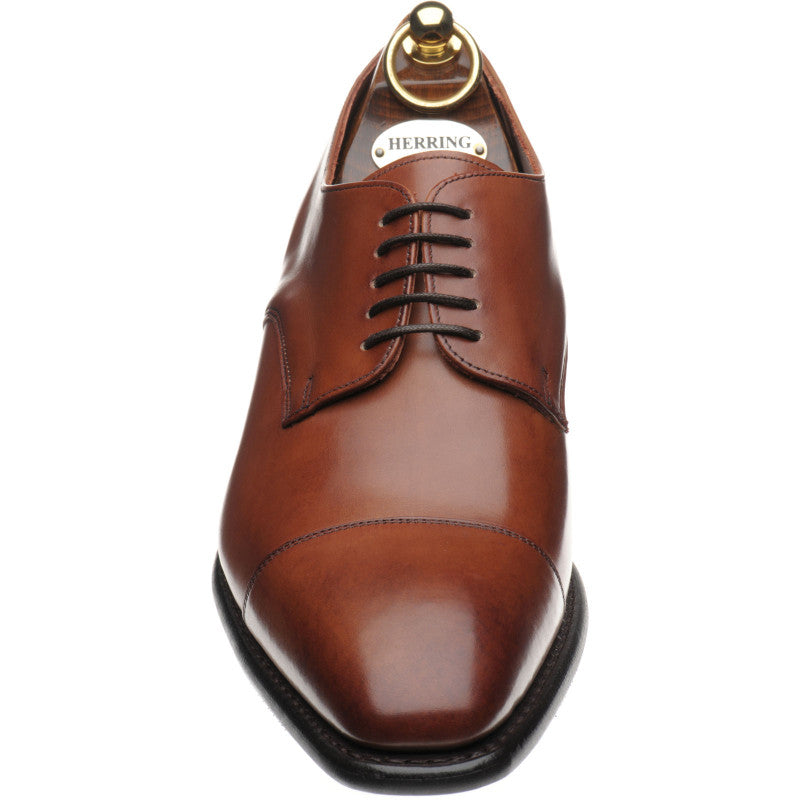 Product image for Herring Boothroyd mens rubber-soled Derby shoes in conker calf