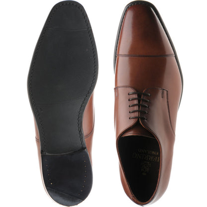 Product image for Herring Boothroyd mens rubber-soled Derby shoes in conker calf