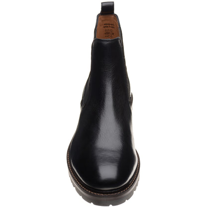Product image for Herring Bragg mens rubber-soled Chelsea boots in black grain