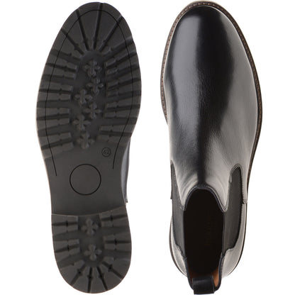 Product image for Herring Bragg mens rubber-soled Chelsea boots in black grain