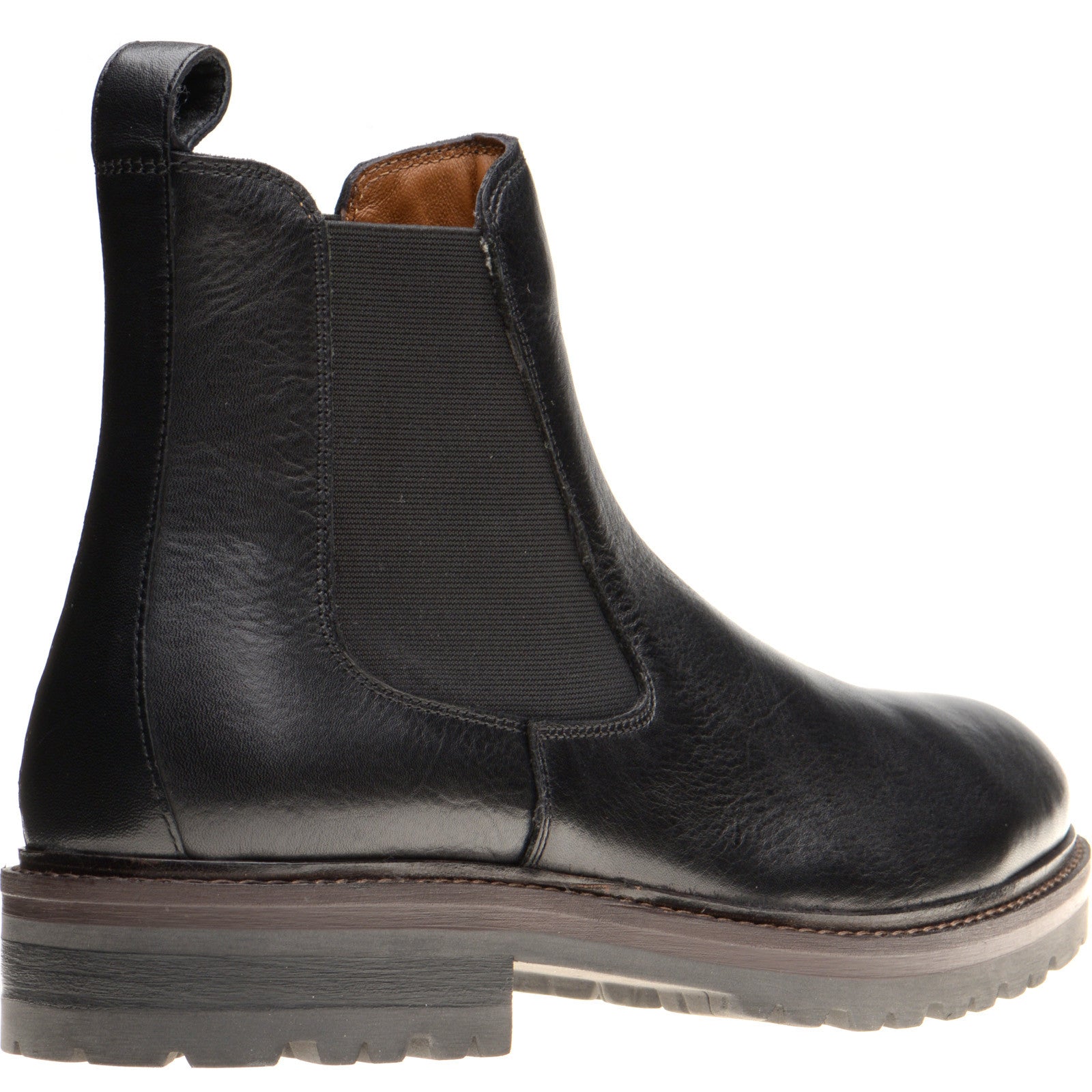 Product image for Herring Bragg mens rubber-soled Chelsea boots in black grain