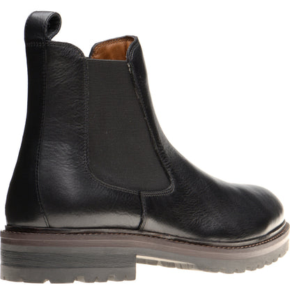 Product image for Herring Bragg mens rubber-soled Chelsea boots in black grain