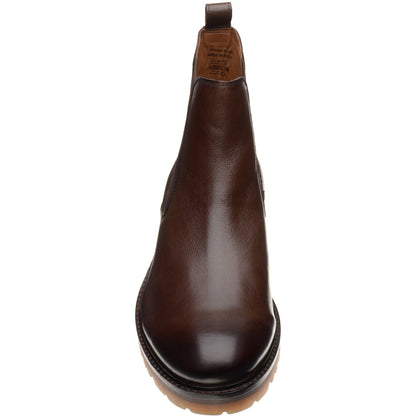 Product image for Herring Bragg mens rubber-soled Chelsea boots in brown grain